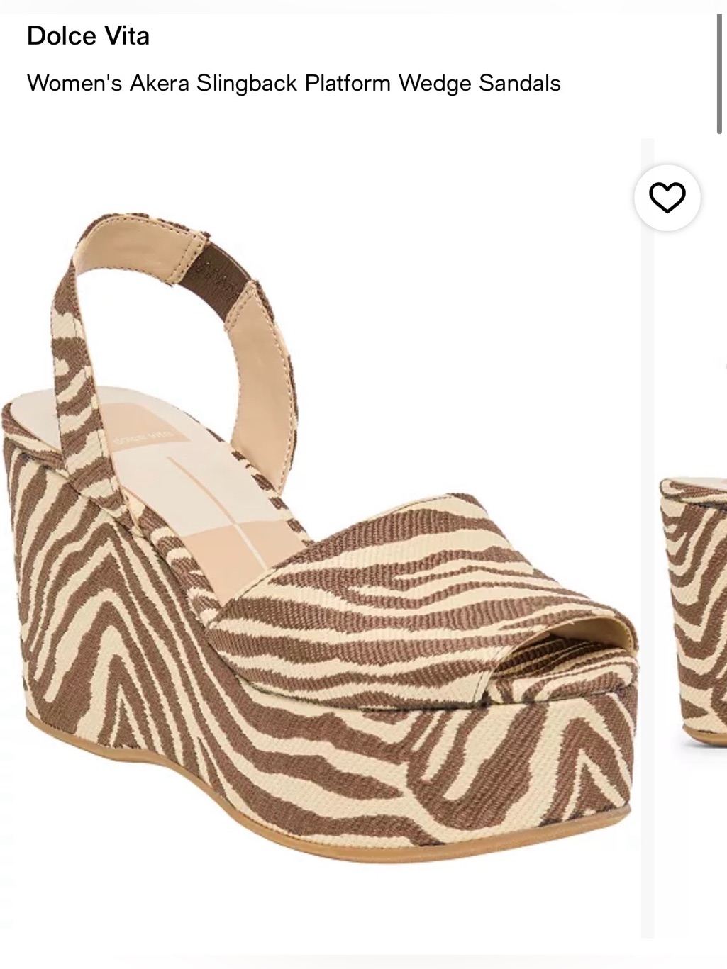 Nwt Dolce Vita Akera Slingback Platform Wedge Sandals